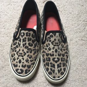 Leopard slip on sneakers